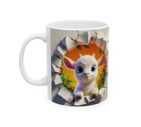 Jm-Déco Mug bébé Chèvre - Idée Cadeau - Tasse Originale en céramique Enfant ou Adulte