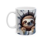 Jm-Déco Mug bébé Paresseux - Idée Cadeau - Tasse Originale en céramique Enfant ou Adulte