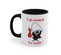Jm-Déco Mug Caliméro - Intérieur coloré - Idée Cadeau - Tasse en céramique Originale Couleur (Noir)