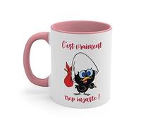 Jm-Déco Mug Caliméro - Intérieur coloré - Idée Cadeau - Tasse en céramique Originale Couleur (Rose)