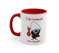 Jm-Déco Mug Caliméro - Intérieur coloré - Idée Cadeau - Tasse en céramique Originale Couleur (Rouge)