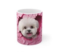 Jm-Déco Mug Chien - idée Cadeau original - Marrant Fun Sympa - Tasse en Céramique (Bichon Maltais)