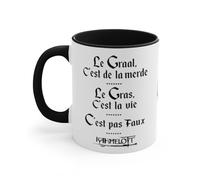 Jm-Déco Mug coloré Kaamelott - Le Graal C'est la Vie - Idée Cadeau Tasse en céramique Couleur Noir