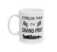 Jm-Déco Mug Formule 1 - J'peux pas j'ai grand prix - Tasse F1 originale en céramique - Plusieurs modèles (Modèle 2)