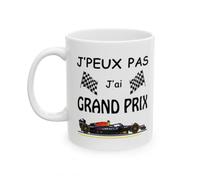 Jm-Déco Mug Formule 1 - J'peux pas j'ai grand prix - Tasse originale en céramique - Plusieurs modèles (Modèle 3)
