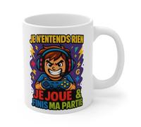 Jm-Déco Mug Gamer - “Je N’Entends Rien Je Joue & Finis Ma Partie” - Tasse Humour Gaming en Céramique 330ml - Cadeau Geek, Joueur PC, PS5, Xbox - Passe Lave-Vaisselle et Micro-ondes - N4137