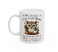 Jm-Déco Mug humour - Elle a Un Grain mais Je l'adore - Idée Cadeau - Tasse en céramique - Marrant fun (Collègue)