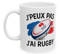 Jm-Déco Mug “J’peux pas j’ai Rugby” - Tasse humour 330 ml - Cadeau original pour joueur, fan ou coach de rugby MP106