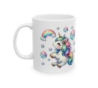 Jm-Déco Mug Licorne Bulles - Idée Cadeau - Tasse Originale en céramique
