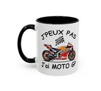 Jm-Déco Mug Moto GP - J'peux Pas J'Ai Grand Prix - Tasse Originale en céramique Colorée - GP607 Couleur Black, Taille 11oz