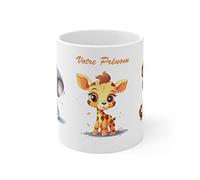 Jm-Déco Mug personnalisé Animaux Safari Jungle avec prénom - Idée Cadeau - Mug Tasse pour Enfant et Adulte