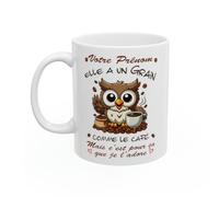 Jm-Déco Mug Personnalisé personnalisable avec petit texte ou prénom - Elle a un grain mais je l'adore - Idée cadeau - Tasse en céramique