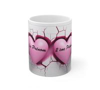Jm-Déco Mug St Valentin personnalisé Personnalisable avec prénoms - Idée Cadeau - Tasse en céramique Originale Saint Valentin