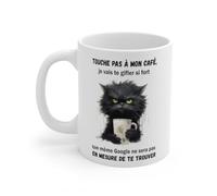 Jm-Déco Mug - Touche Pas à Mon café - Idée Cadeau - Tasse Originale en céramique Humour Drôle Fun (Chat)