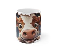 Jm-Déco Mug Vache - Idée Cadeau - Tasse Originale en céramique Enfant ou Adulte