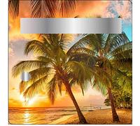 Jm-Déco Sticker boites aux Lettres Coucher de Soleil sur Plage 30x30cm