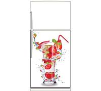 Jm-Déco Sticker frigo Cocktail Fraise Dimension fri 60x90 cm