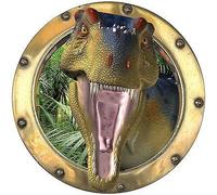 Jm-Déco Sticker Trompe l'oeil Dinosaure Tyrex réf:hublot 1101 Dimensions 40x40cm