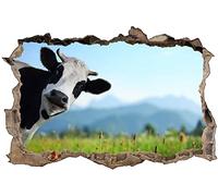 Jm-Déco Stickers 3D Trompe l'oeil Vache Dimensions 30x20cm