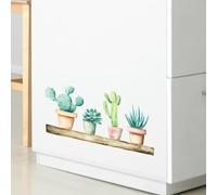 JM LIFE Cartoon Vert planté cactus mur sticker étagère salon Bureau armoire décoration (2 sets)