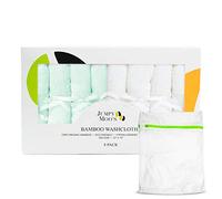 JM Lingette Lavable Bébé en Rayonne de Bambou - 25x25cm, 500 g/m² Ultra Épais et Absorbant, Coton Lavable, Débarbouillette Bébé Lavable, Doux pour les Peaux Délicates, Coffret Cadeau Inclus