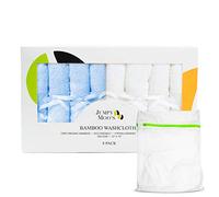 JM Lingette Lavable Bébé en Rayonne de Bambou - 25x25cm, 500 g/m² Ultra Épais et Absorbant, Coton Lavable, Débarbouillette Bébé Lavable, Doux pour les Peaux Délicates, Coffret Cadeau Inclus