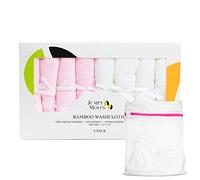 JM Lingette Lavable Bébé en Rayonne de Bambou - 25x25cm, 500 g/m² Ultra Épais et Absorbant, Coton Lavable, Débarbouillette Bébé Lavable, Doux pour les Peaux Délicates, Coffret Cadeau Inclus