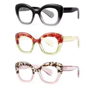 JM Lot de 3 Lunette Loupe Oeil de Chat, Lunette Anti Lumiere Bleue pour Femme Homme