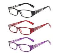 JM Lot de 3 Montures de Lunettes Charnière à Ressort - Montures de Lunettes Rondes Vintage Homme Femmes