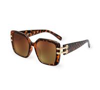 JM Lunettes de soleil polarisées carrées surdimensionnées pour femmes, grandes lunettes de soleil rétro UV400 Écaille de tortue