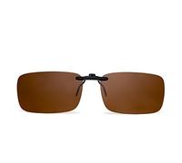 JM Lunettes de Soleil Sans Monture Rectangle Clip On Léger Lunette Solaire Polarisées Hommes Femmes (Brun polarisé)