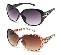 JM Lunettes Loupe Solaire Classiques pour Femmes Montures de lunettes Vintage Protection UV Extérieure Noir+Tortue 2.75