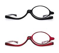JM Lunettes Maquillage Flip Cosmetic Lunette Loupe Flip Down pour Femmes, 2 Paires, 2.25x