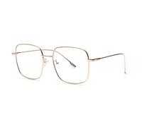JM Lunettes Optiques Métal Mode Oversize Cadre Carré Anti Bleu Lumière Lunettes Protection Oculaire Femmes Or
