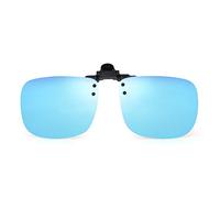 JM Polarisé Lunettes de Soleil Clip Lentille Flip Up Sans Cadre pour Lunettes de Vue Optique Bleu