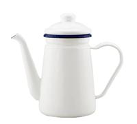 JMAHM Théière en émail de 1 l pour café, thé, lait, huile, plaque à induction, cuisinière à gaz, universelle (blanc)