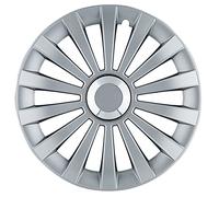 Jmb+ - Enjoliveurs Meridian Argent avec Insert Chrome 15" - Lot de 4, en Polyéthylène Résistant, Faciles À Installer, Idéaux pour Jantes en Tôle - Argent, 15"