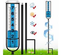 JMBay Pluviomètre d'extérieur précis pour l'extérieur, Grand pluviomètre pour Cour avec Piquet, jauge de Pluie décorative pour Jardin, terrasse, pelouse avec Grands Chiffres, Hauteur réglable