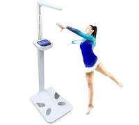JMbpkduHs Balance De Santé Numérique avec Toise, Capacité électronique De Balance Médicale De Taille Et De Poids, Plage : 5-200 Kg/80-195 Cm, Fonction D'enregistrement/Récupération De Données