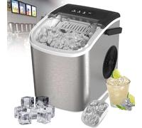 JMbpkduHs Machine à Glaçons électrique 1,2 Litre 95 W, Comptoir De Machine à Glaçons, Production De Glace : 12 Kg/24 H, Machine à Glaçons en Acier Inoxydable avec Fenêtre De Vue