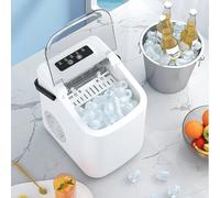 JMbpkduHs Machine à Glaçons électrique, Machine à Glaçons Intelligente Entièrement Automatique, 8-10 Kg/24 H, Réservoir d'eau De 1,1 L, avec Cuillère à Glace Et Panier, Autonettoyante
