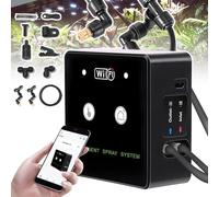 JMbpkduHs Système D'arrosage Intelligent pour La Forêt Tropicale, Système De Brumisation WiFi Rotatif à 360°, Kit De Pulvérisation Intelligent pour L'humidification,10m3nozzles
