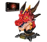 JMBricklayer 70105 - Lot de blocs de construction pour adultes - Motif dragon de feu cool - Jouet pour collection ou décoration de bureau à domicile - Pour garçons, filles, hommes et adultes