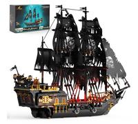 JMBricklayer Bateau Pirate Perle 40002 avec LED - Grand Modèle Navire à Construire 1713 Pièces, Malédiction des Morts-Vivants, Cadeau Adulte et Adolescent