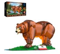 JMBricklayer California Grizzly Bear Ensemble de construction pour adultes, modèle de faune de collection, kit de construction pour décoration de maison et de bureau, cadeau pour homme, collectionneur