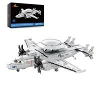 JMBricklayer Ensemble de blocs de construction d'avion pour adultes, jet de chasse militaire E-2 Hawkeye Airborne Airborne, collection historique ou affichage à domicile, cadeaux pour enfants 1144