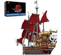 JMBricklayer Ensemble de construction de bateau pirate pour adultes - Modèle de bateau pirate Red Revenge - Grand kit de présentation à collectionner pour la maison et le bureau - Cadeau créatif pour