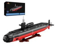 JMBricklayer Ensemble de construction de sous-marin nu ire pour adultes, 1:125 Los Angeles Class SSN Military Fast Attack Submarine Model Kit, pièce d'histoire de collection avec présentoir, cadeau