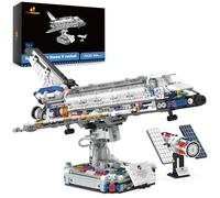 JMBricklayer Jeu de construction de navette spatiale pour adultes, avion, vaisseau spatial, jouet spatial, cadeaux pour enfants, modèle avec support réglable 70122