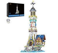 JMBricklayer Kit de blocs de construction de phare médiéval, kit de vue sur la rue, modèle de maison médiévale, jouet de construction pour adultes, jouets de construction et de présentation, cadeaux